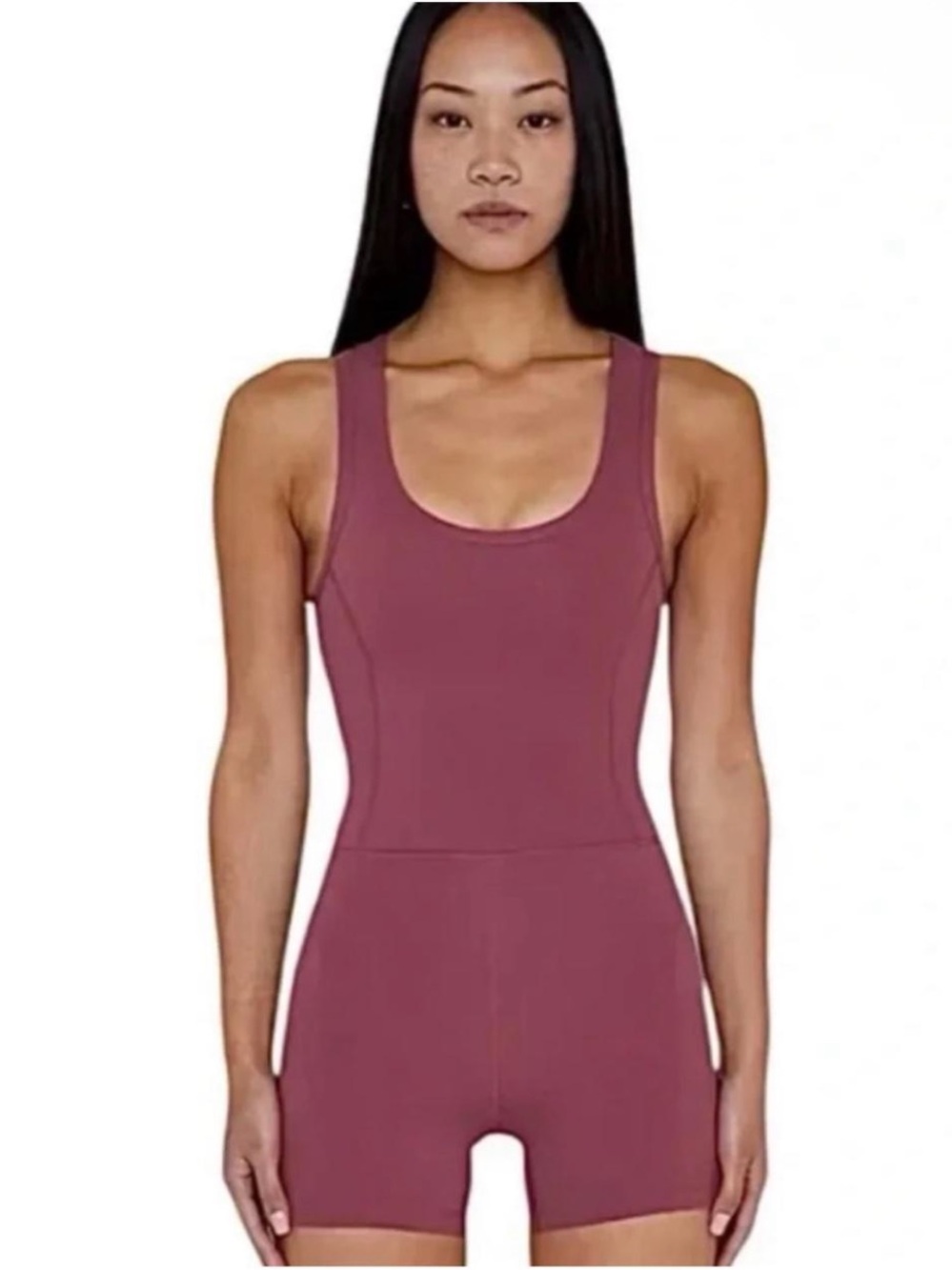SET Active Burgundy Scoop-Neck Active Romper. Size M